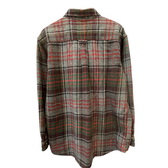 Redhead Plaid Heavier Flannel Shirt Mens XL Long Sleeve Holiday Winter Gray Red - Picture 3 of 7